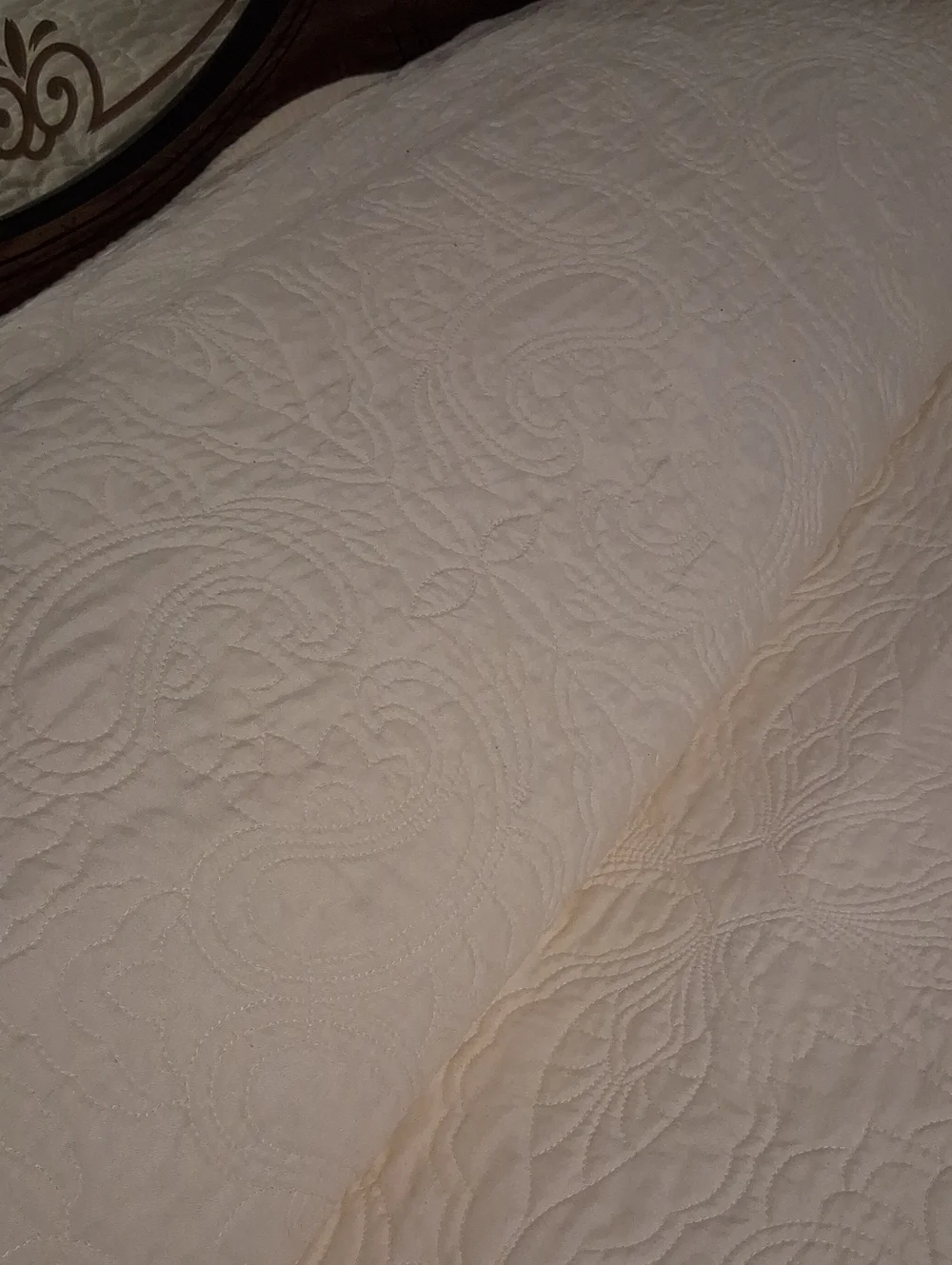 Cream Cotton Quilted Oversized King Bedspread - Soft Heavyweight Coverlet